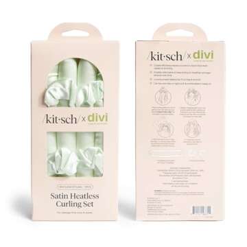 Divi x Kitsch Satin Heatless Curling Set - Valentines Gift for Her, Heatless Hair Curler To Sleep In...