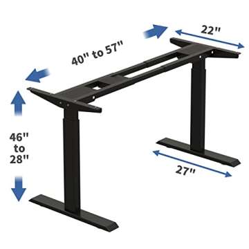 BilBil Dual Motor Standing Desk Frame - Electric Height Adjustable Workstation