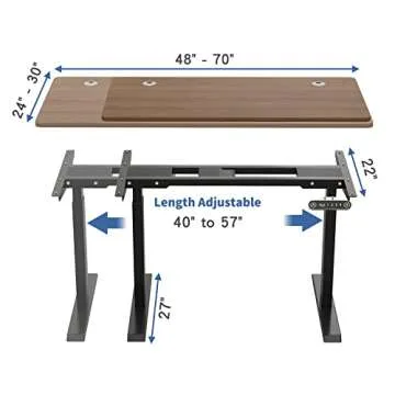 BilBil Electric Adjustable Stand Up Desk Frame for Work