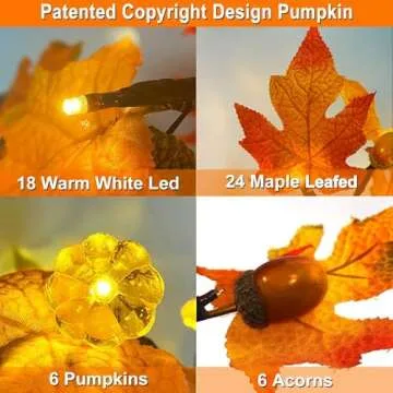 Prelit Fall Maple Trees - Perfect for Thanksgiving & Halloween