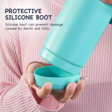 Kerilyn 12oz Insulated Water Bottle For Kids, Stainless Steel Insulated Kids Water Bottle, Toddler Cup With Straws Leak-proof, Kids Water Bottles For School Boys Girls, BPA Free, Green