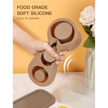 Ice Cube Tray for Tumbler Cup 30Oz-40Oz, 3 Pcs Silicone Cylinder Ice Mold with Lid and Bin for Freezer, Easy Fill and Release Ice Maker for Whiskey, Cocktail BPA-Free