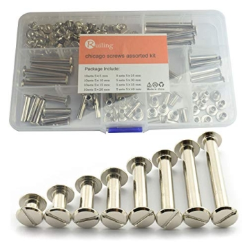60 Sets Chicago Screws Assorted Kit – Metal Accessories for Leather & Bookbinding