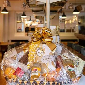 Yotelab Extra Large Cellophane Bags, 40x50 Inch Clear Cellophane Wrap for Gift Baskets, 10Pcs Jumbo Huge Clear Basket Bags