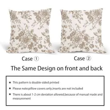 Vintage Floral Pillow Covers Set of 2 for Home Decor