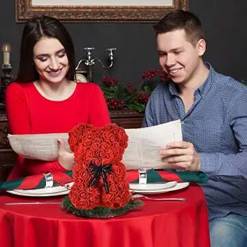 AZXU Rose Teddy Bear - Enchanting Gift for All Occasions