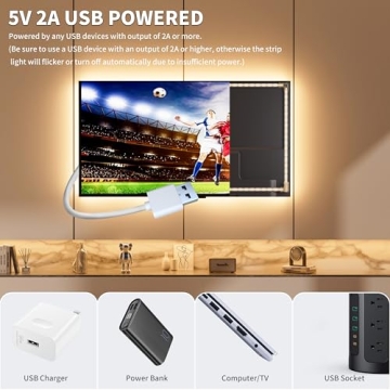 PAUTIX COB LED Strip Light 6.56ft USB Dimmable Warm Light