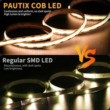 PAUTIX COB LED Strip Light 6.56ft USB Dimmable Warm Light