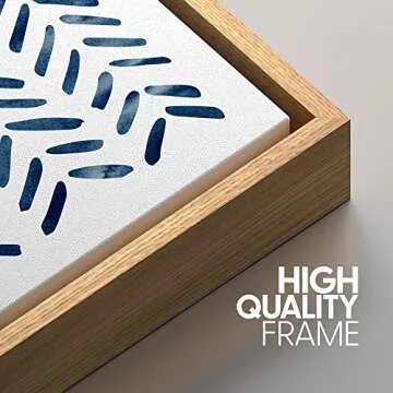 SIGNWIN Framed Canvas Print Wall Art Set Geometric Blue Floral Pastel Pattern Collage Abstract Shapes Illustrations Modern Art Decorative Colorful for Living Room, Bedroom, Office - 16"x24"x3 Natural