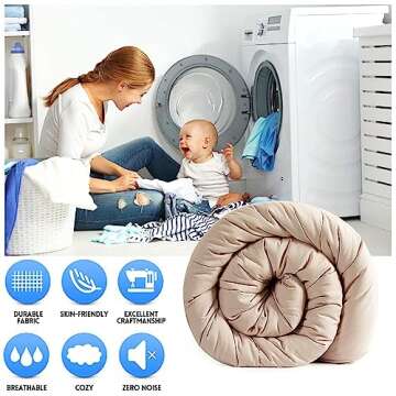 EASELAND All Season Queen Size Soft Quilted Down Alternative Comforter Reversible Duvet Insert with ...