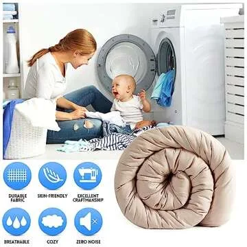 EASELAND All Season Queen Size Soft Quilted Down Alternative Comforter Reversible Duvet Insert with ...