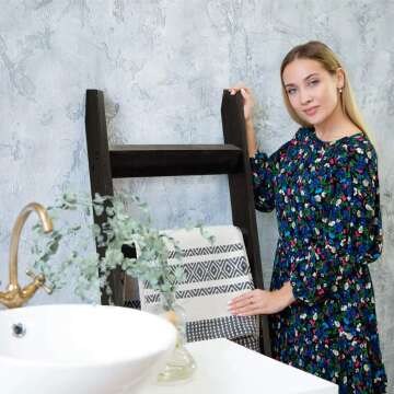 5ft Blanket Ladder - Rustic Wood Decor for Your Home