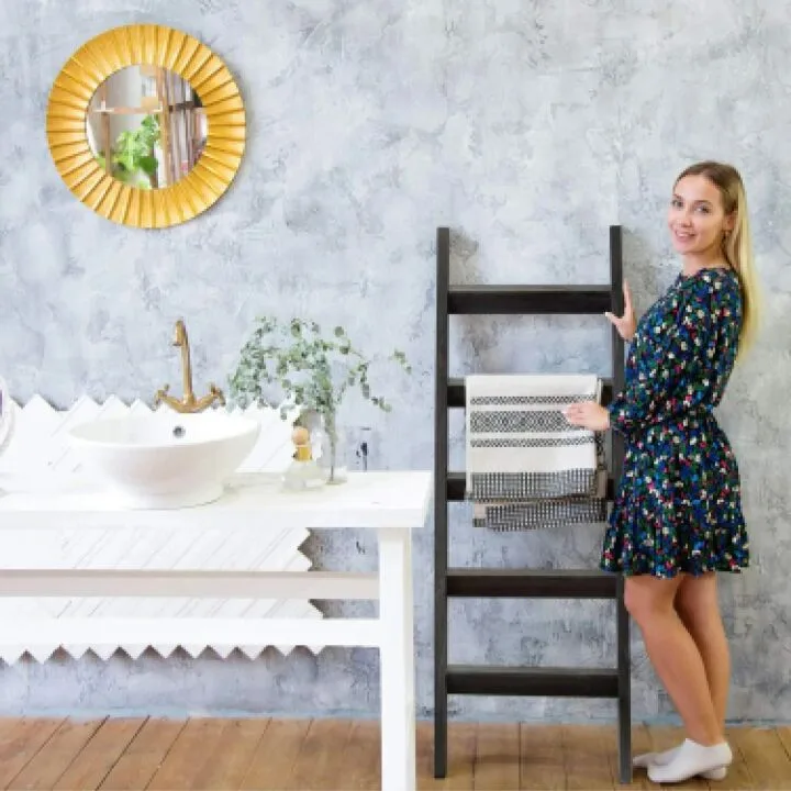 5ft Blanket Ladder - Rustic Wood Decor for Your Home