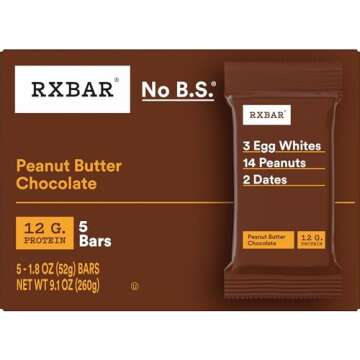 RXBAR Protein Bars - 12g Protein, Gluten-Free, 5 Bars