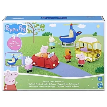 Peppa Pig Vehicle Playset for Kids - Helicopter, Camper, Car
