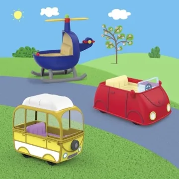 Peppa Pig Vehicle Playset for Kids - Helicopter, Camper, Car