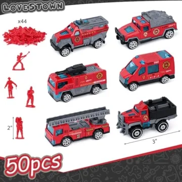 Exciting LovesTown 50PCS Fire Truck Toy Set for Kids
