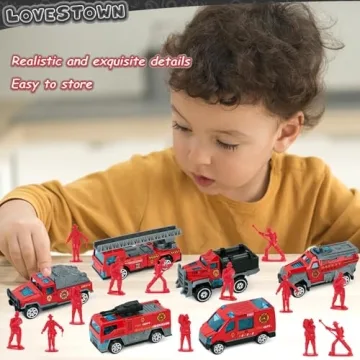 Exciting LovesTown 50PCS Fire Truck Toy Set for Kids