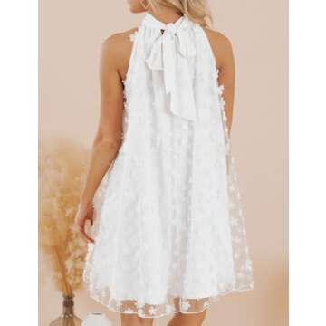 VIMPUNEC 2024 Womens Summer Wedding Guest Formal Dresses Cocktail Halter Swing Dress Cute A Line Min...