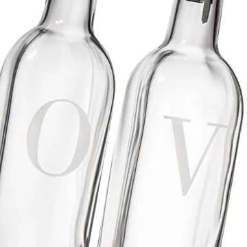 GREENOLIVE Olive Oil and Vinegar Dispenser Set - Stylish & Practical