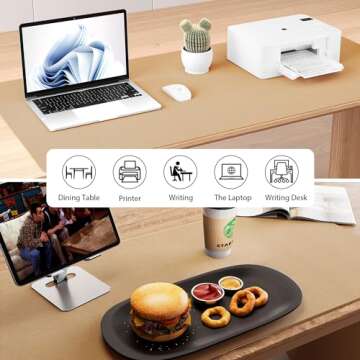 Aothia Dual-Sided Desk Pad - Leather Desk Mat, Natural Cork Desk Pad Protector, Large Mouse Pad for Desk, Waterproof Desk Blotter Pad, Desk Writing Pad for Office Work/Home, Apricot(35.4" x 15.7")