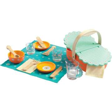 DJECO Picnic Basket Set for Kids - Creative Play