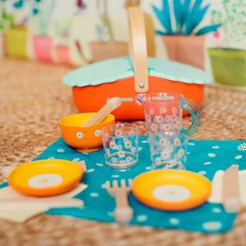 DJECO Picnic Basket Set for Kids - Creative Play