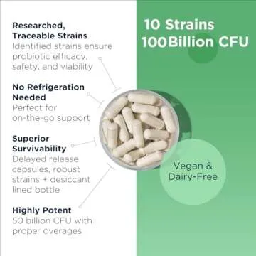 Designs for Health ProbioMed 100 - Probiotics for Digestive Health - 10 Strains with Lactobacillus A...