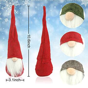 FUTUREPLUSX Christmas Gnomes Decor, 3PCS Swedish Gnomes Plush Handmade Christmas Gnome Ornaments Scandinavian Home Decor for Christmas Table Tree Home Decoration