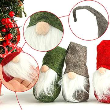 FUTUREPLUSX Christmas Gnomes Decor, 3PCS Swedish Gnomes Plush Handmade Christmas Gnome Ornaments Scandinavian Home Decor for Christmas Table Tree Home Decoration