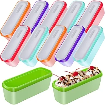 Colorful 12 Pack Ice Cream Containers for Homemade Ice Cream 1.5 Quart Storage