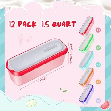 12 Pack Colorful Ice Cream Containers for Homemade Treats