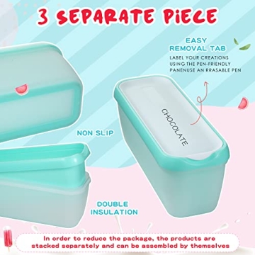 12 Pack Colorful Ice Cream Containers for Homemade Treats