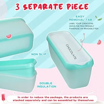 12 Pack Colorful Ice Cream Containers for Homemade Treats