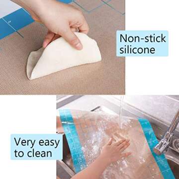 36x24 inch XXL Silicone Baking Mat Extra Large Pastry Fondant Dough Mat Non Stick, Full Stick To Cou...