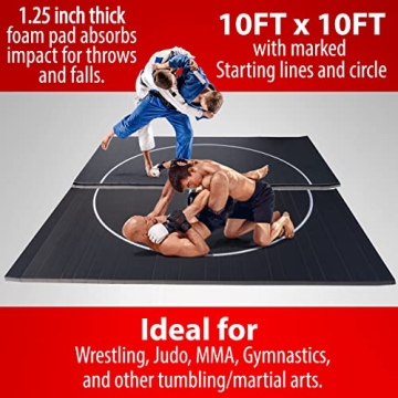 Premium 10x10 Wrestling Mat for BJJ Judo & Martial Arts
