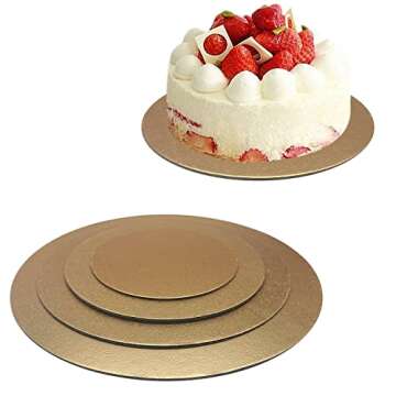 Deluxe Gold Cake Board Set - 6 to 12 Inch Sizes