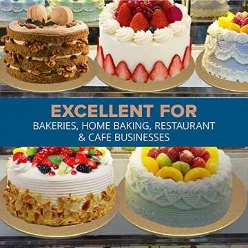 Deluxe Gold Cake Board Set - 6 to 12 Inch Sizes