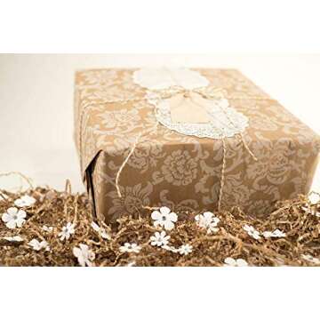 Note Card Cafe Bella Kraft All Occasion Wrapping Paper | 6 Pack | 30 x 120 inch Rolls | Kraft Brown, White | for Birthdays, Weddings, Showers, Gifts, Holidays, Christmas | Recyclable, Biodegradable