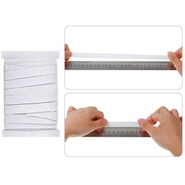 White Elastic for Sewing Knit Elastic Band (1/2 Inch x 11 Yards)