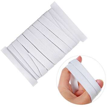White Elastic for Sewing Knit Elastic Band (1/2 Inch x 11 Yards)