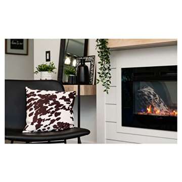 NativeSkins Cow Print Throw Pillow (Set of Two) - Faux Cowhide Pillow Cover (18 x 18in) Decorative Farmhouse Western Accent, Cow Print Pillow Covers