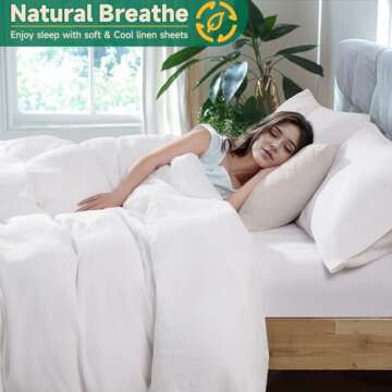 SONORO KATE French Linen Duvet Cover Set - King Size Luxury