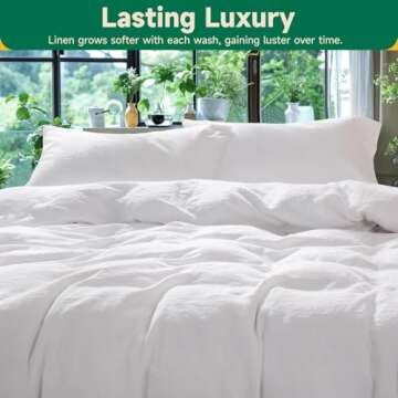 SONORO KATE French Linen Duvet Cover Set - King Size Luxury