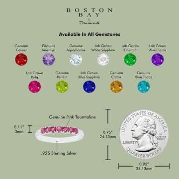 Genuine Pink Tourmaline Stacking Ring - October Birthstone Jewelry