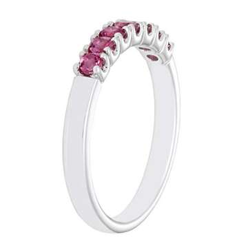 Genuine Pink Tourmaline Stacking Ring - October Birthstone Jewelry
