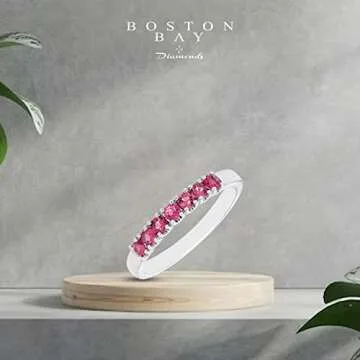 Genuine Pink Tourmaline Stacking Ring - October Birthstone Jewelry