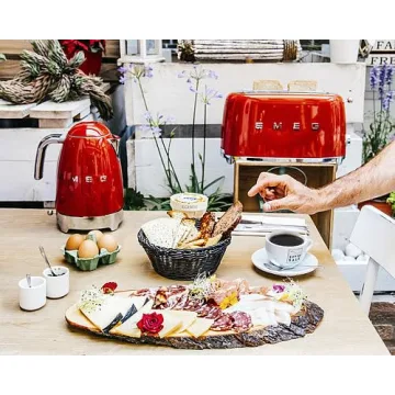 Smeg Retro Toaster 4 Slice 6 Browning Levels Red