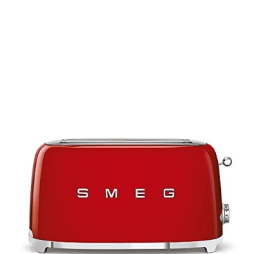 Smeg Retro Toaster 4 Slice 6 Browning Levels Red
