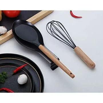 Matte Black Spoon Rest, Stainless Steel Spoon Holder for Stove Top, kitchen utensils Holder for Ladles, Tongs, Spatula, Stove Spoon Holder, Pot Lid Holder, Dishwasher Safe (1PC-9.5 Inch)